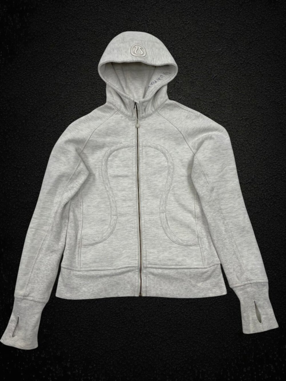 LULULEMON Scuba Full Zip Hoodie Cotton Fleece Heathered Gray Jacket Women’s 8